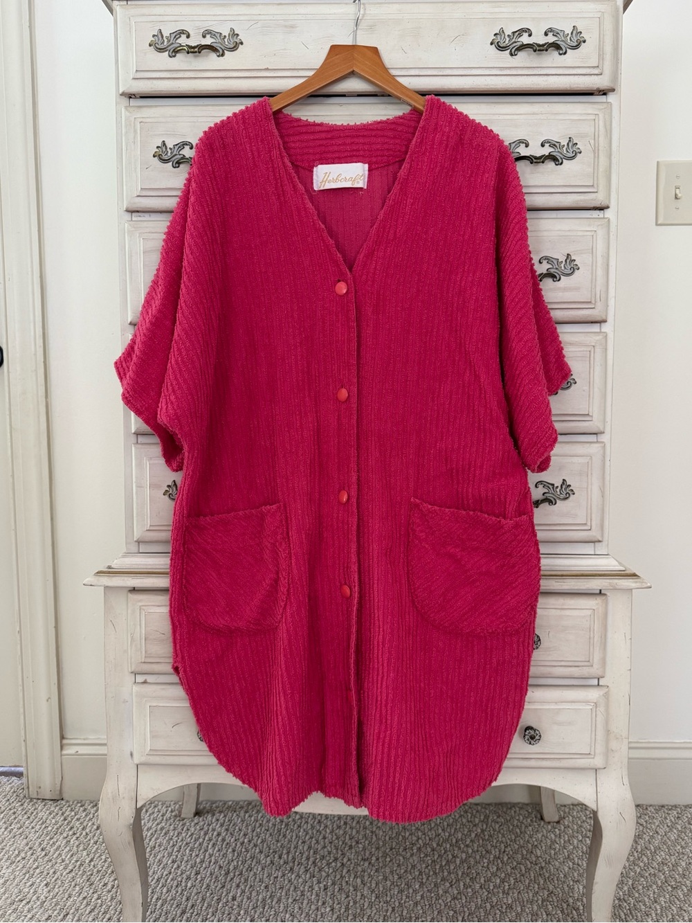 Herbcraft Vintage Pink Terry Pocketed Robe